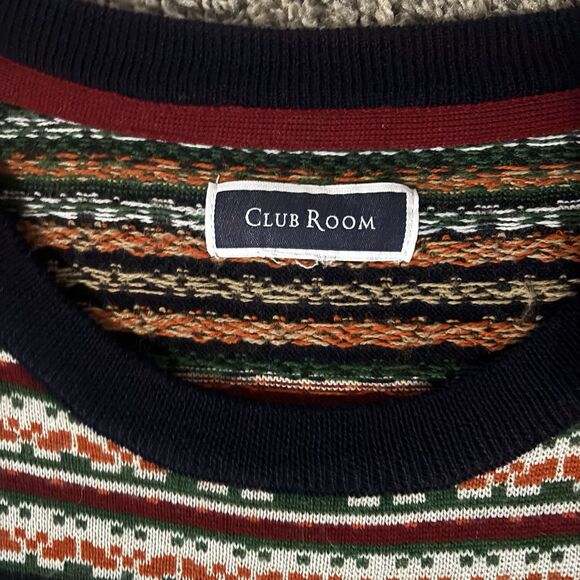 Club Room Women's Multicolor Fair Isle Merino Wool Christmas Holiday Sweater L - Picture 4 of 7